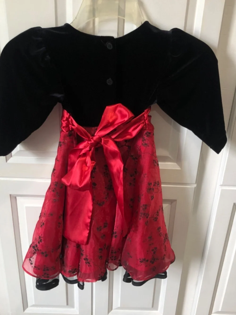 Black velvet and red toddler girls Christmas party dress 2t Blueberi Boulevard