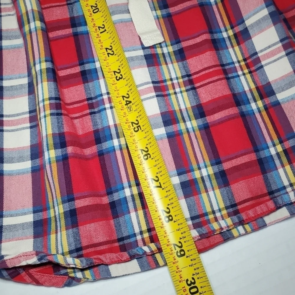 Hanna Andersson Christmas Plaid & Denim Long Sleeved Dress Size 140/US Girl's 10