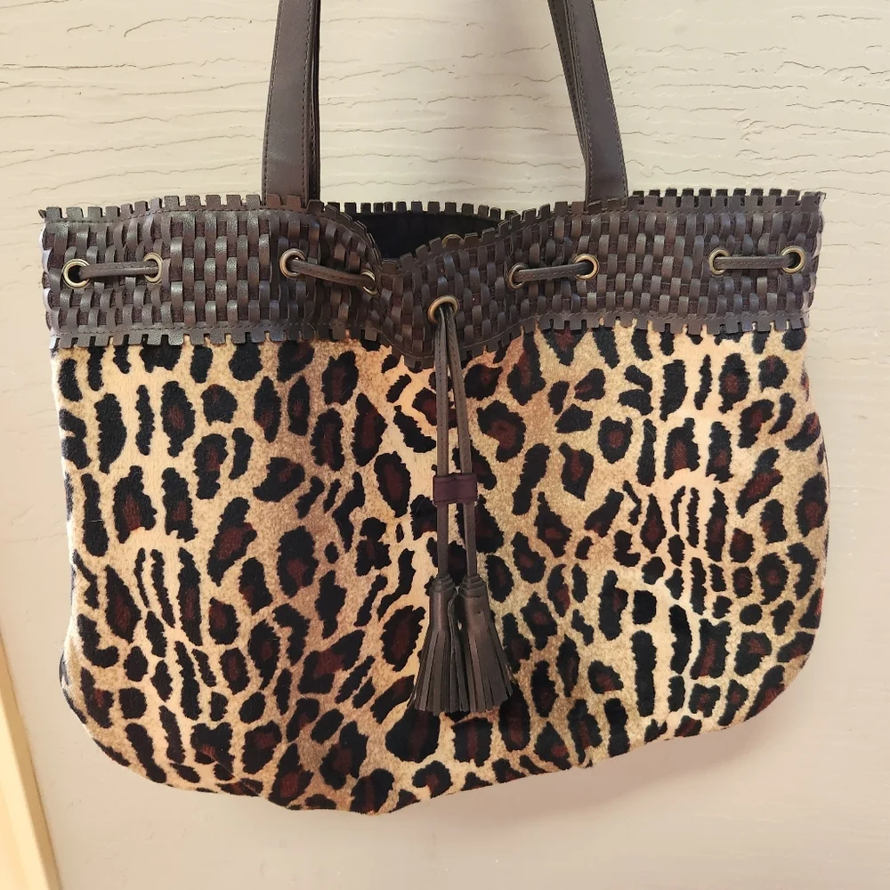 Vintage Lancôme Leopard Print Tote Bag