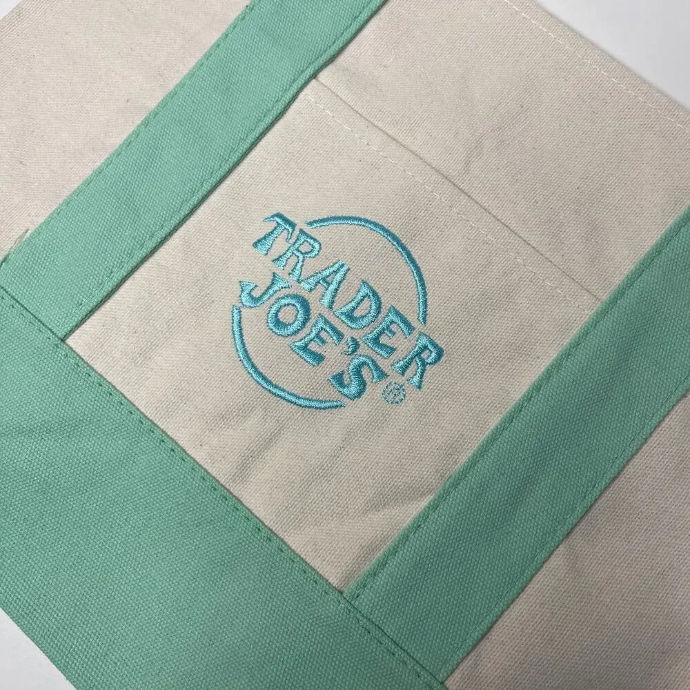 Set of 4! — Trader Joe’s Canvas Tote Bags — Large Size NAVY BLUE + Mini PASTELS!