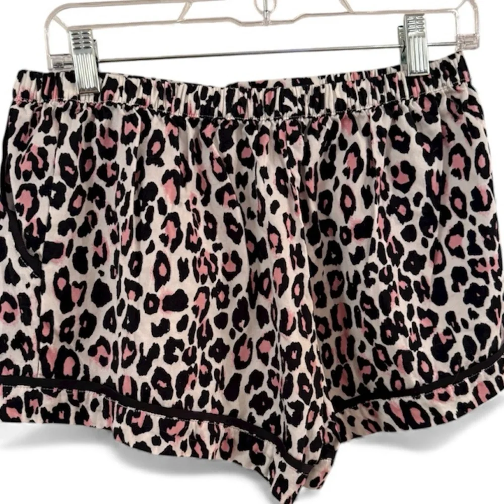 KATE SPADE 2 PIECE LEOPARD DESIGN LONG SLEEVE SHORT SET MEDIUM