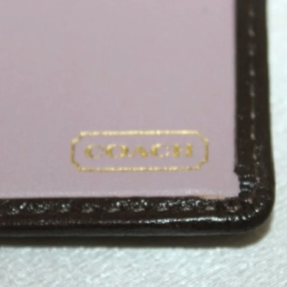 Coach lilac and black and silver Leather Card Holder