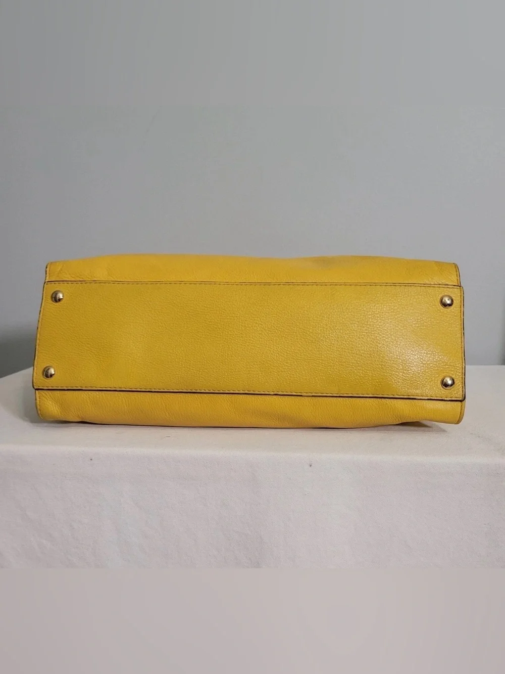 MICHAEL Michael Kors Satchel Hamilton East West Yellow Leather Shoulder Bag