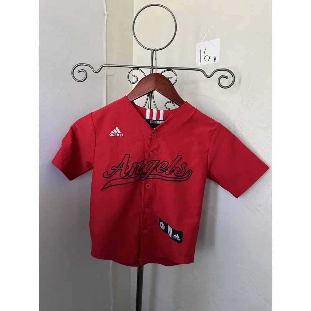 Adidas Los Angeles Angels Youth Baseball Jersey Red Size 5-6