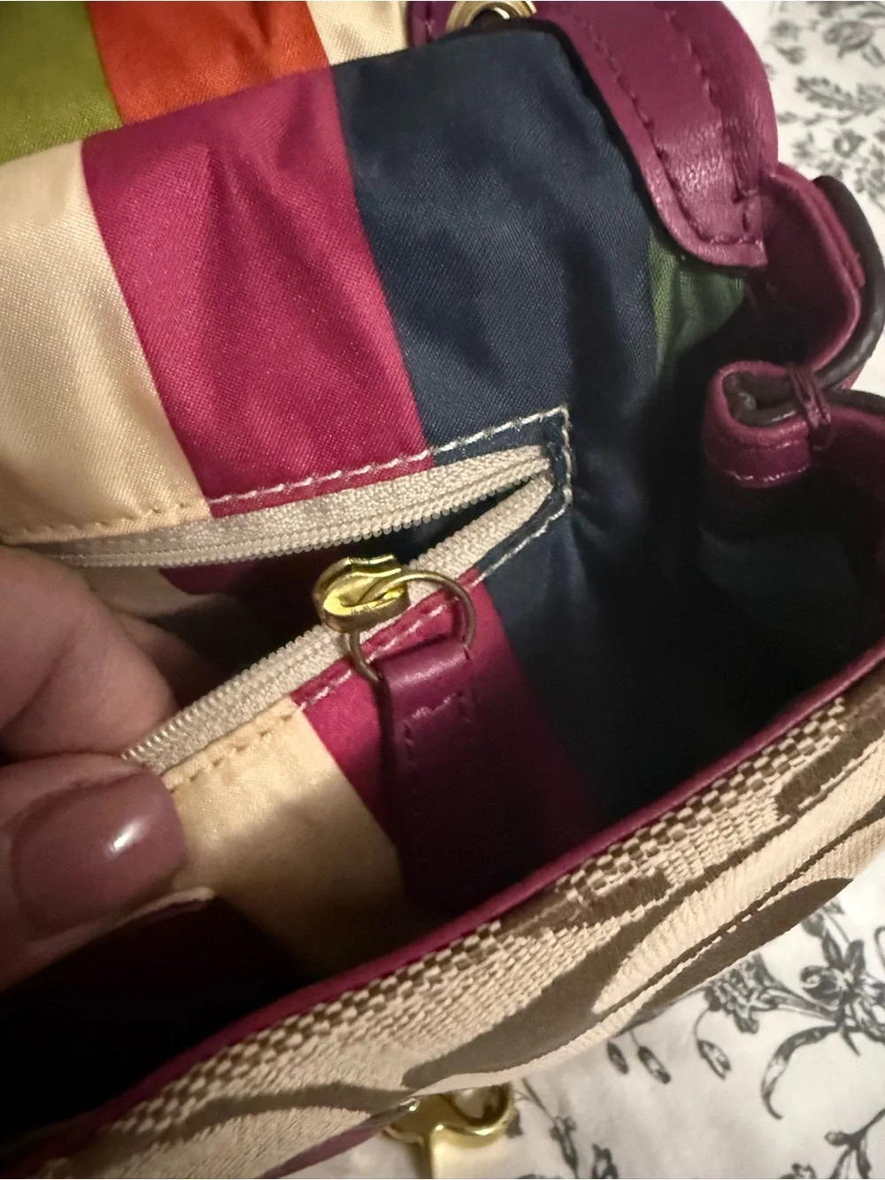 Vintage Coach 70th anniversary legacy Willis crossbody khaki and plum.