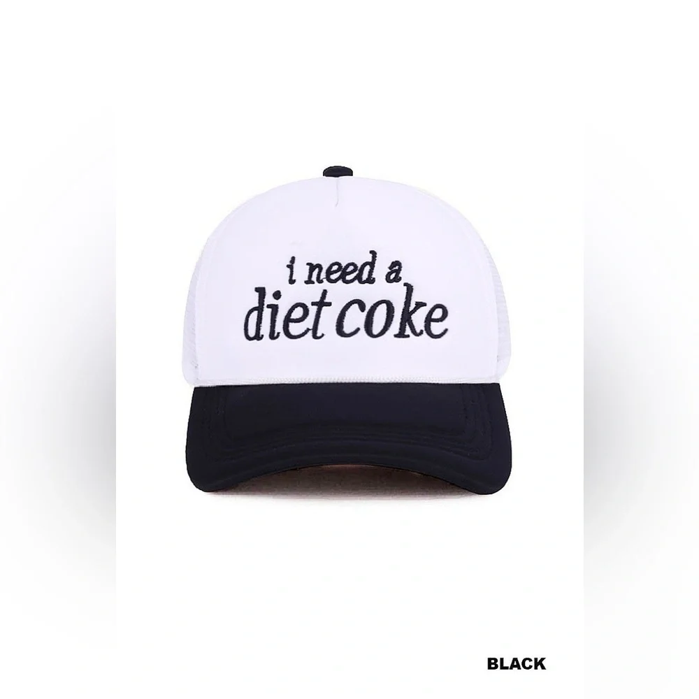 Zenana I NEED A DIET COKE TWO TONE TRUCKER MESH HAT