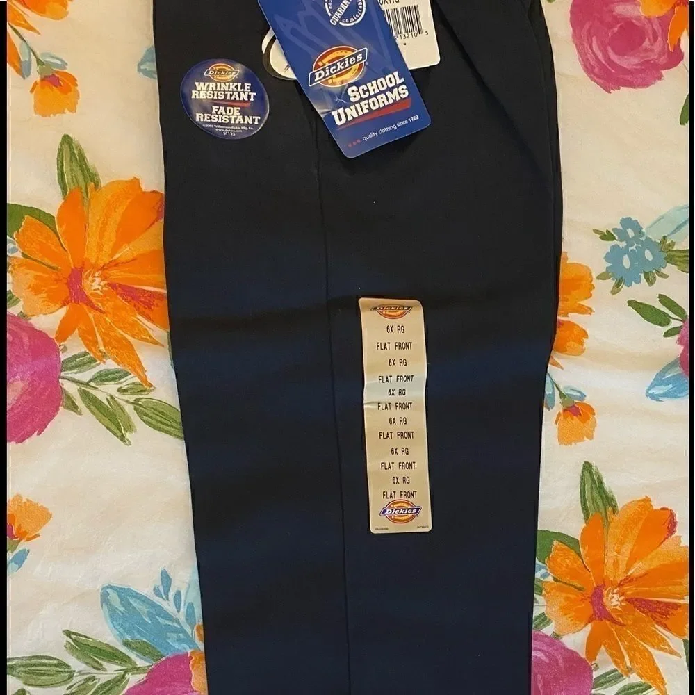 💥Dickies Girls Flat Front Navy Classic Fit Pants