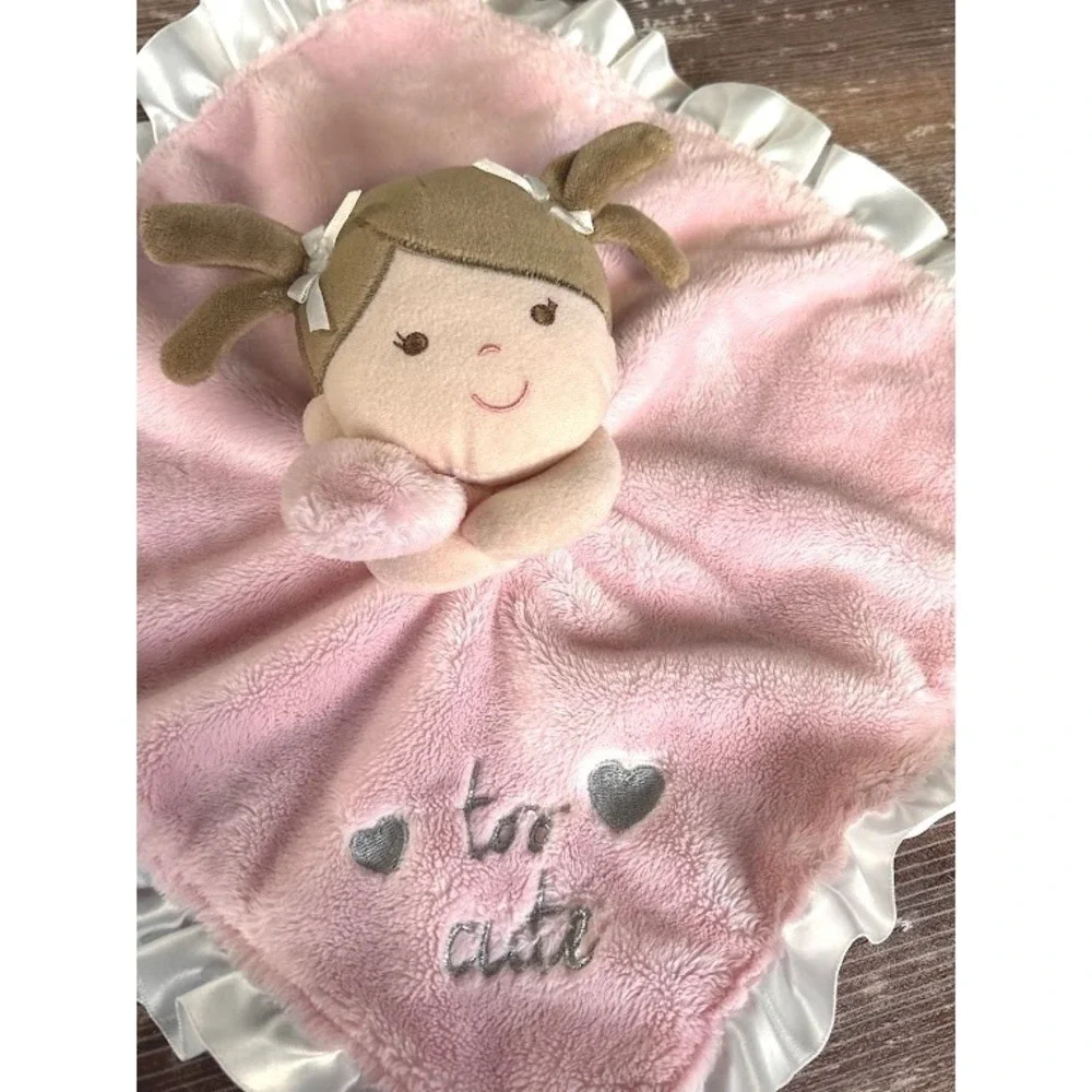Baby Pink Plush Doll Lovey Security Blanket 