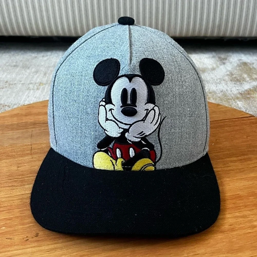 Disney Mickey Mouse Kids Hat‎ Cap - Embroidered Gray and Black OSFM