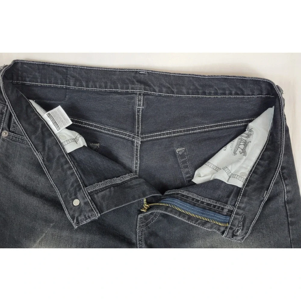 Levis 569 Loose Straight Fit Jeans Mens 36x29 Faded Black Denim Pants 00569-0199