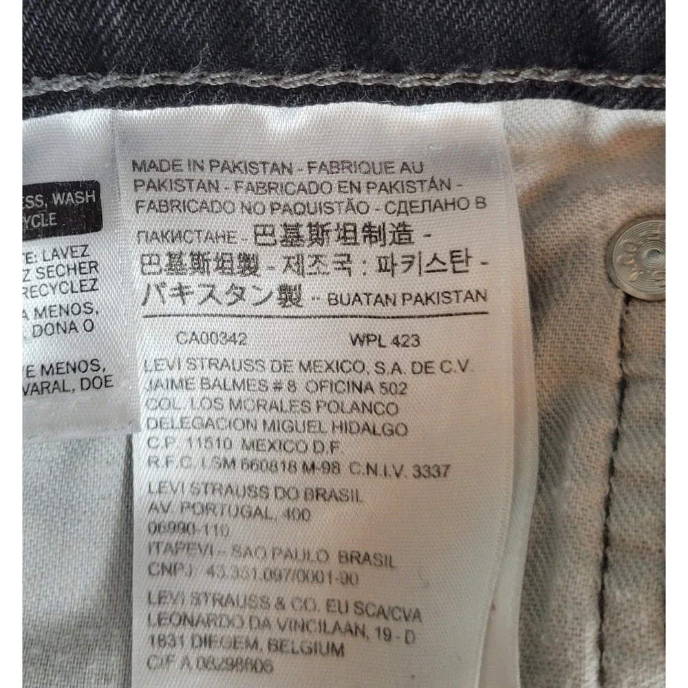 Levis 569 Loose Straight Fit Jeans Mens 36x29 Faded Black Denim Pants 00569-0199