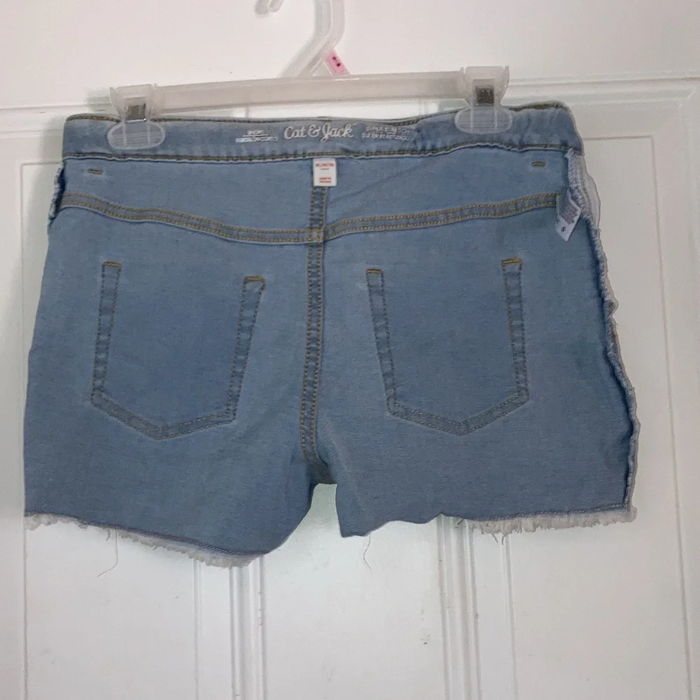 CAT and JACK Blue Stars and Stripes Stretch Denim Jean Shorts Girls XL 14 16