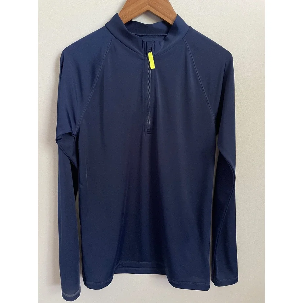 J.Crew Navy Rashguard Long-Sleeve Half-Zip UPF 50+ Boys Size XL, New