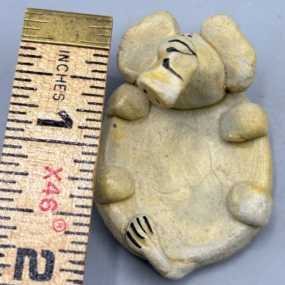 Vintage Handmade Ceramic Elephant Trinket‎ Dish Jewelry Holder