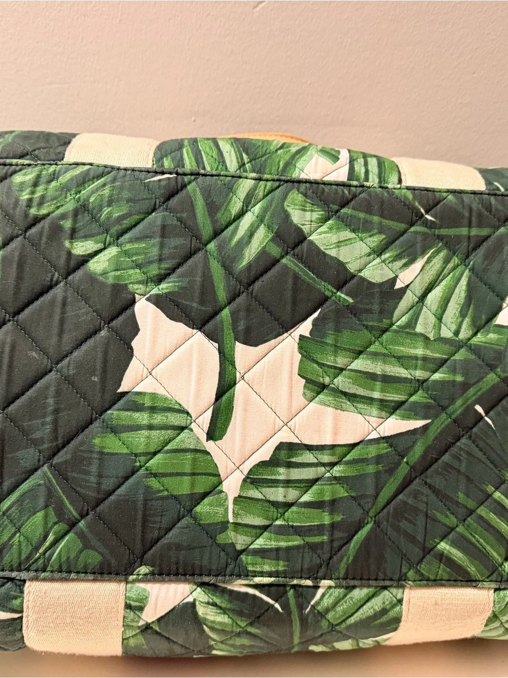 Green Tropical Quilted Tote
