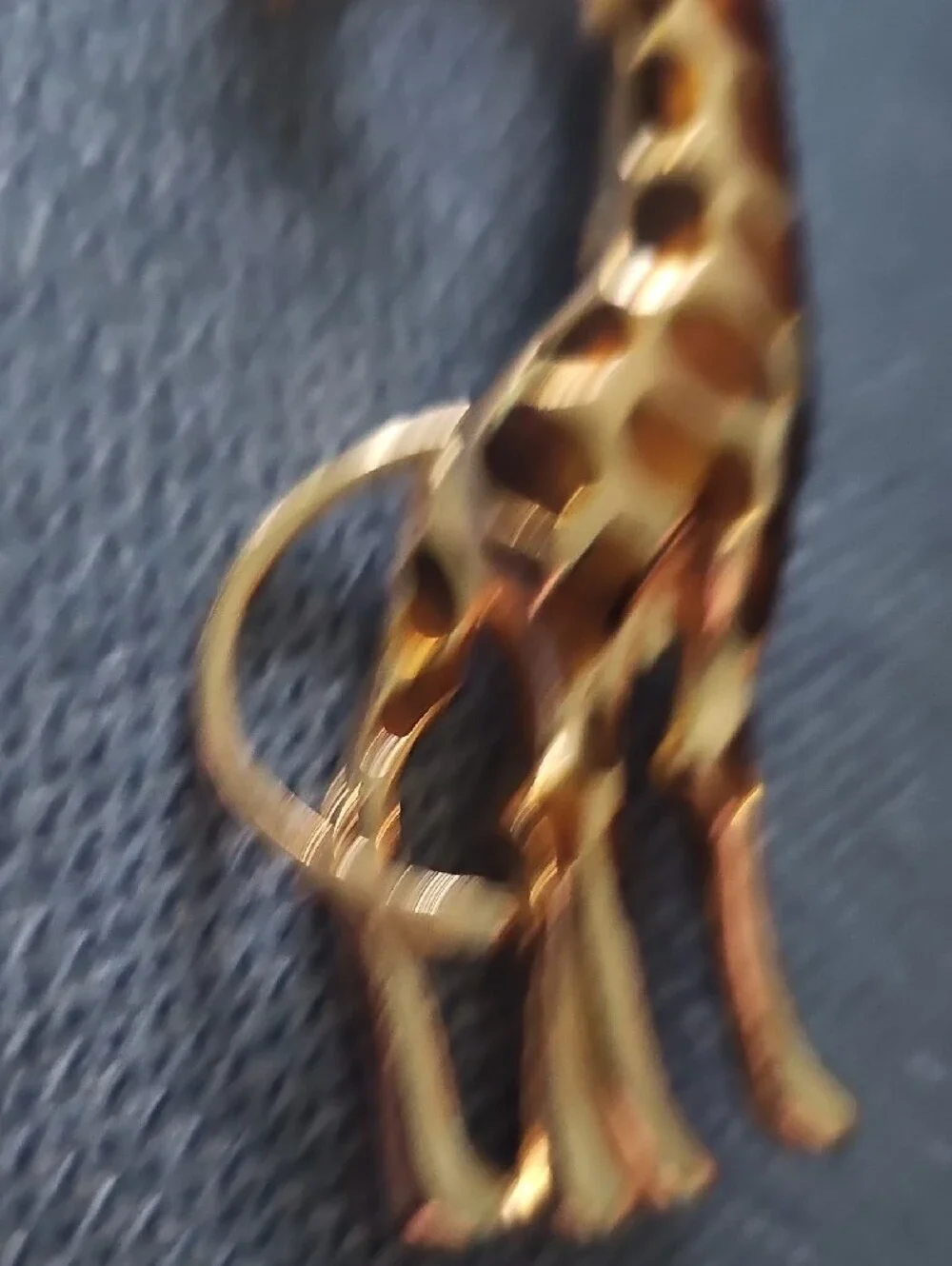 Vintage Gold-Tone Giraffe Brooch Brown Enamel Spots Jewelry Women
