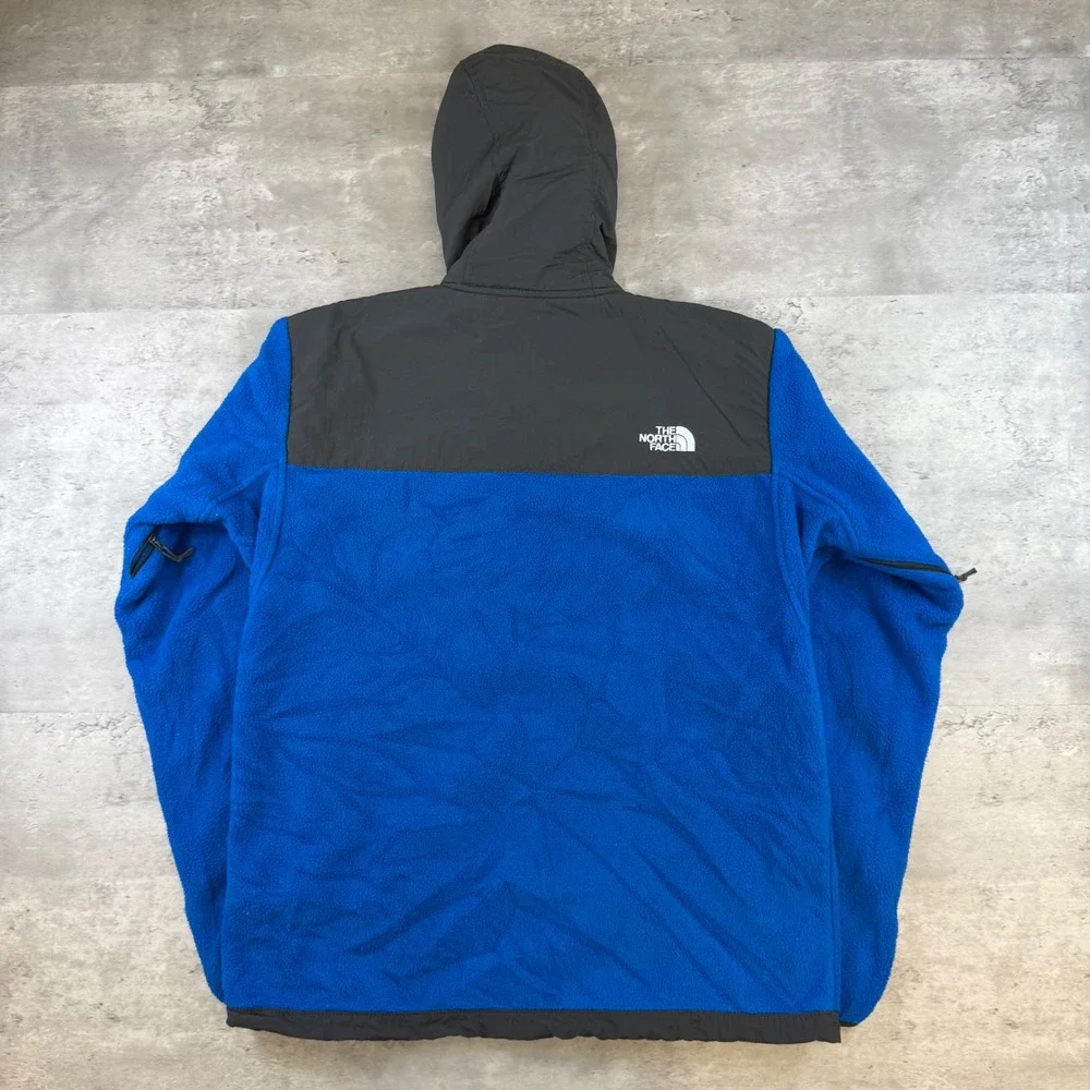 The North Face Denali 2 Hoodie Mens Medium Blue Gray Fleece Full Zip Jacket