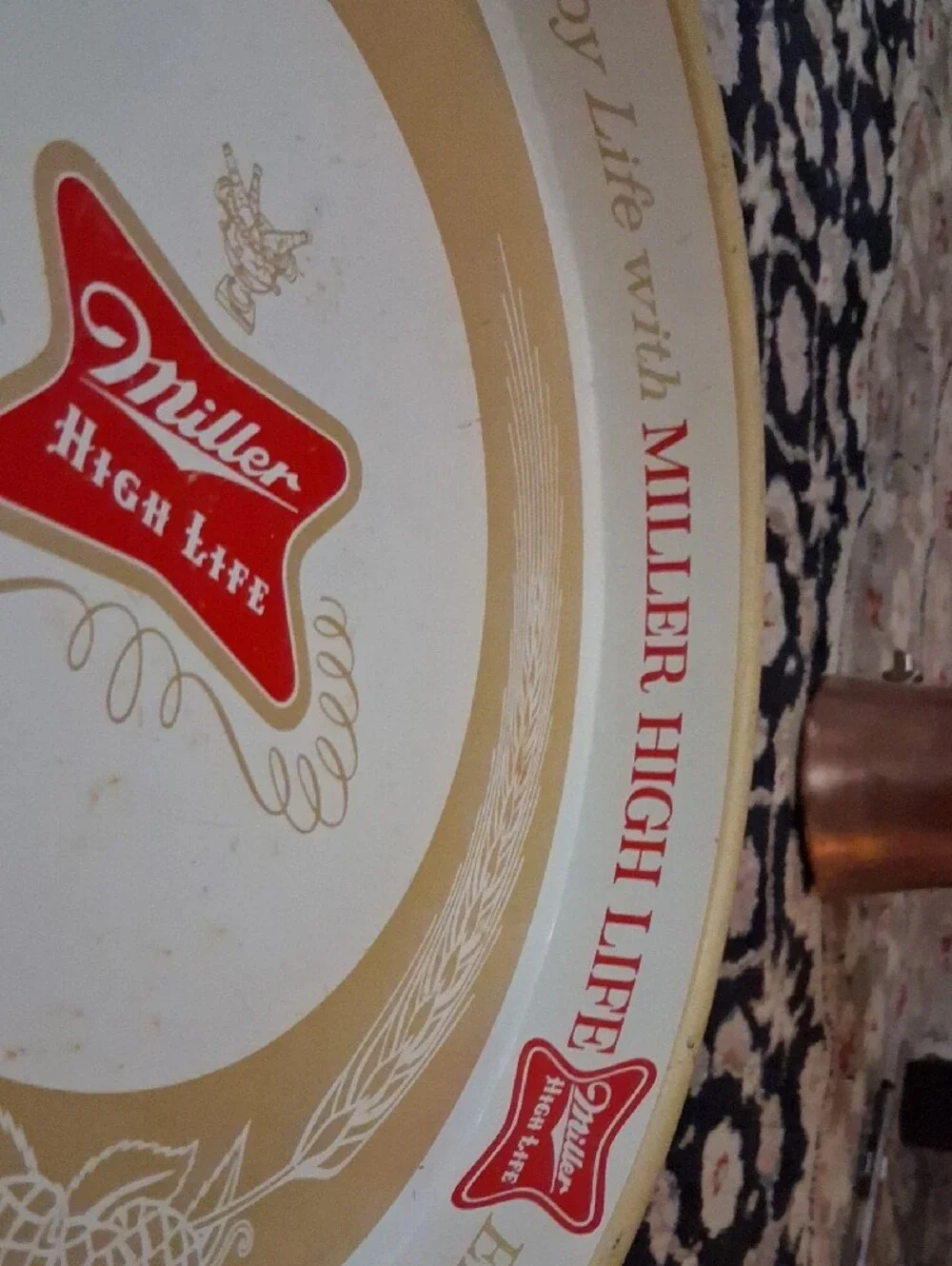 Miller High Life Gold & White Serving Tray