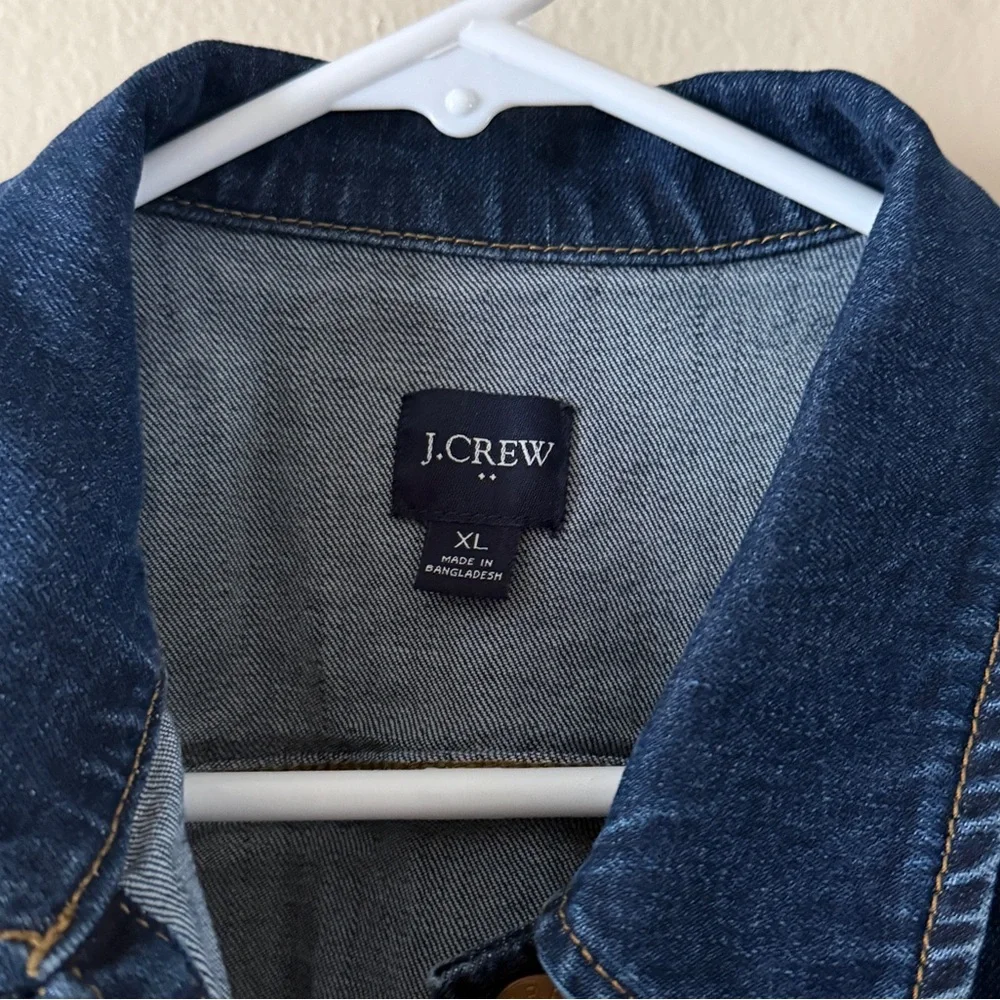 J. Crew Denim Trucker Jean Jacket Medium Wash Americana Preppy size XL