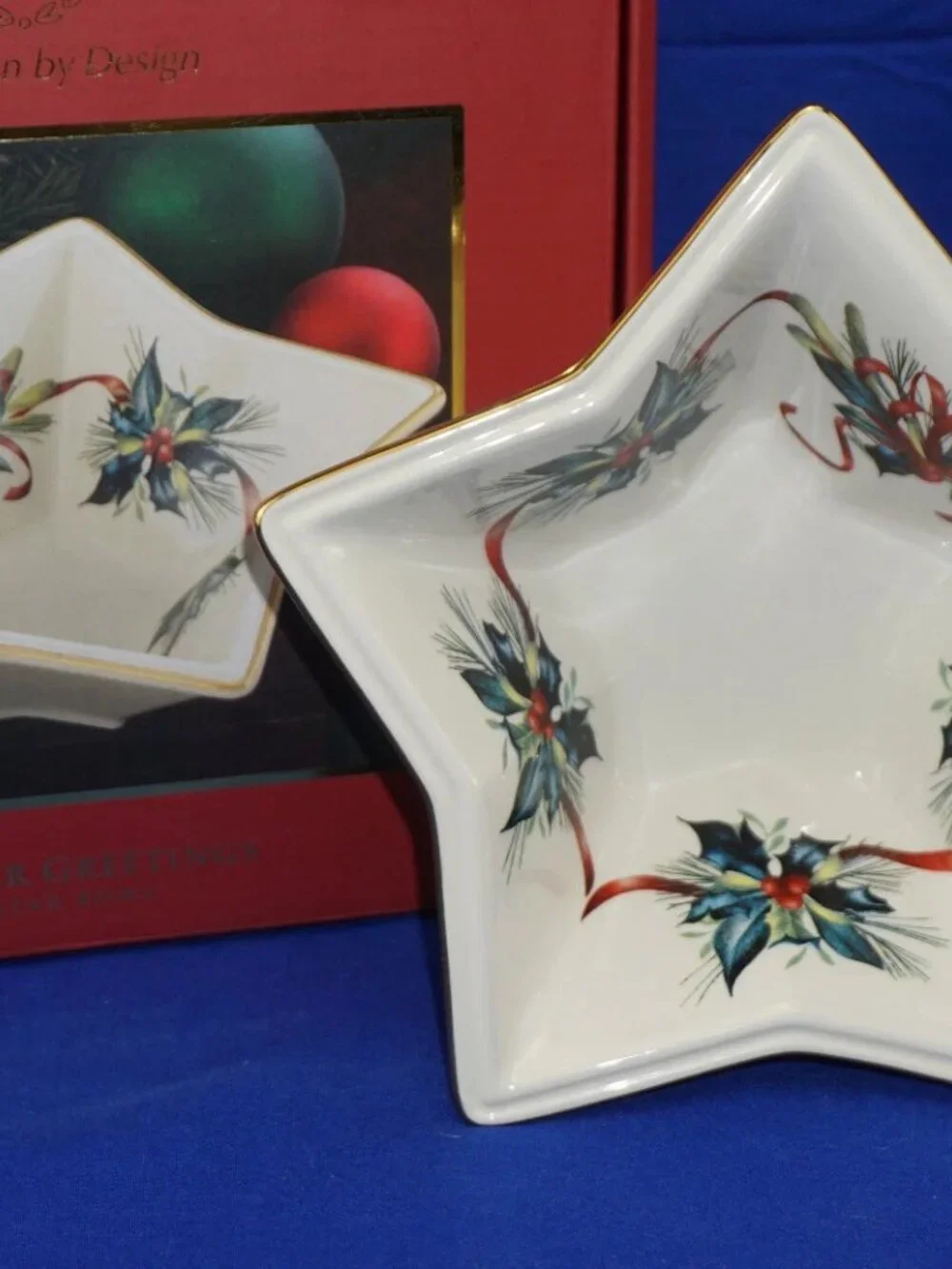 LENOX NEW IN BOX WINTER GREETING STAR BOWL 8x2.75 MINT