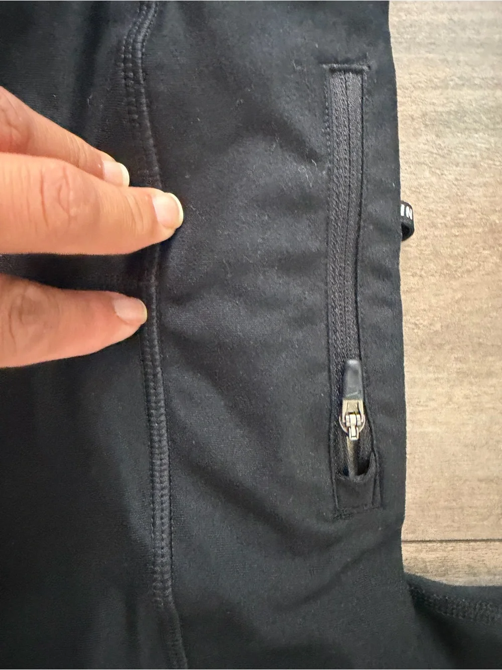 Nike Black Leggings with Gray Reflective Side Panels