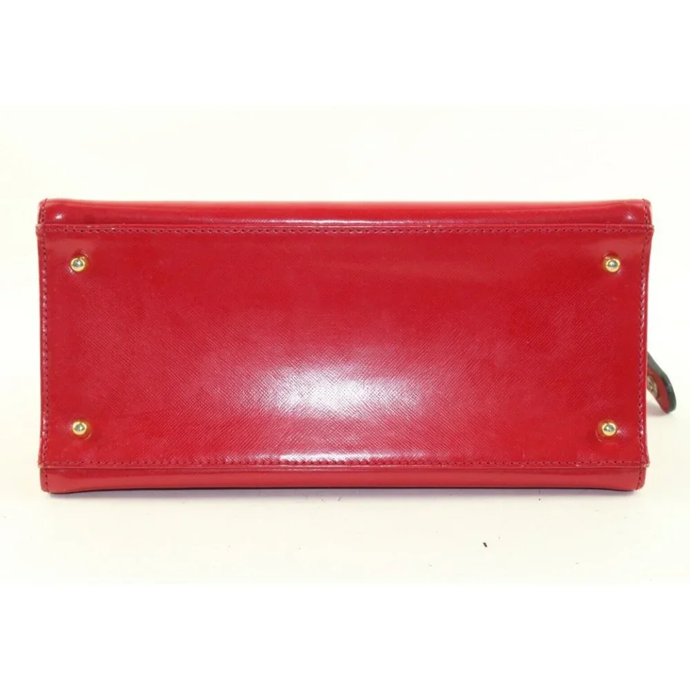 Versace red leather
