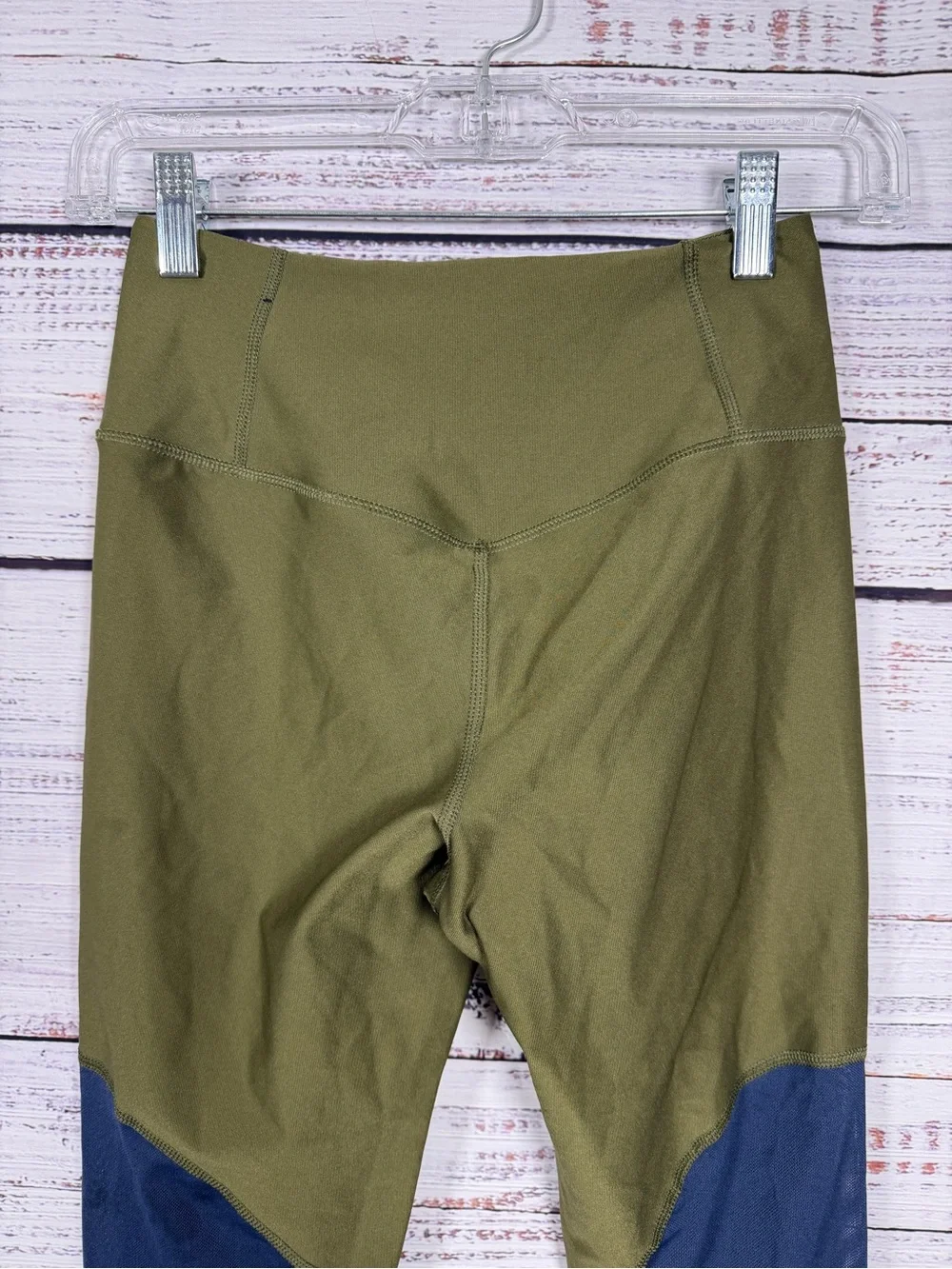 Nike Dri-FIT Colorblock Leggings Olive Green Gray Blue XS