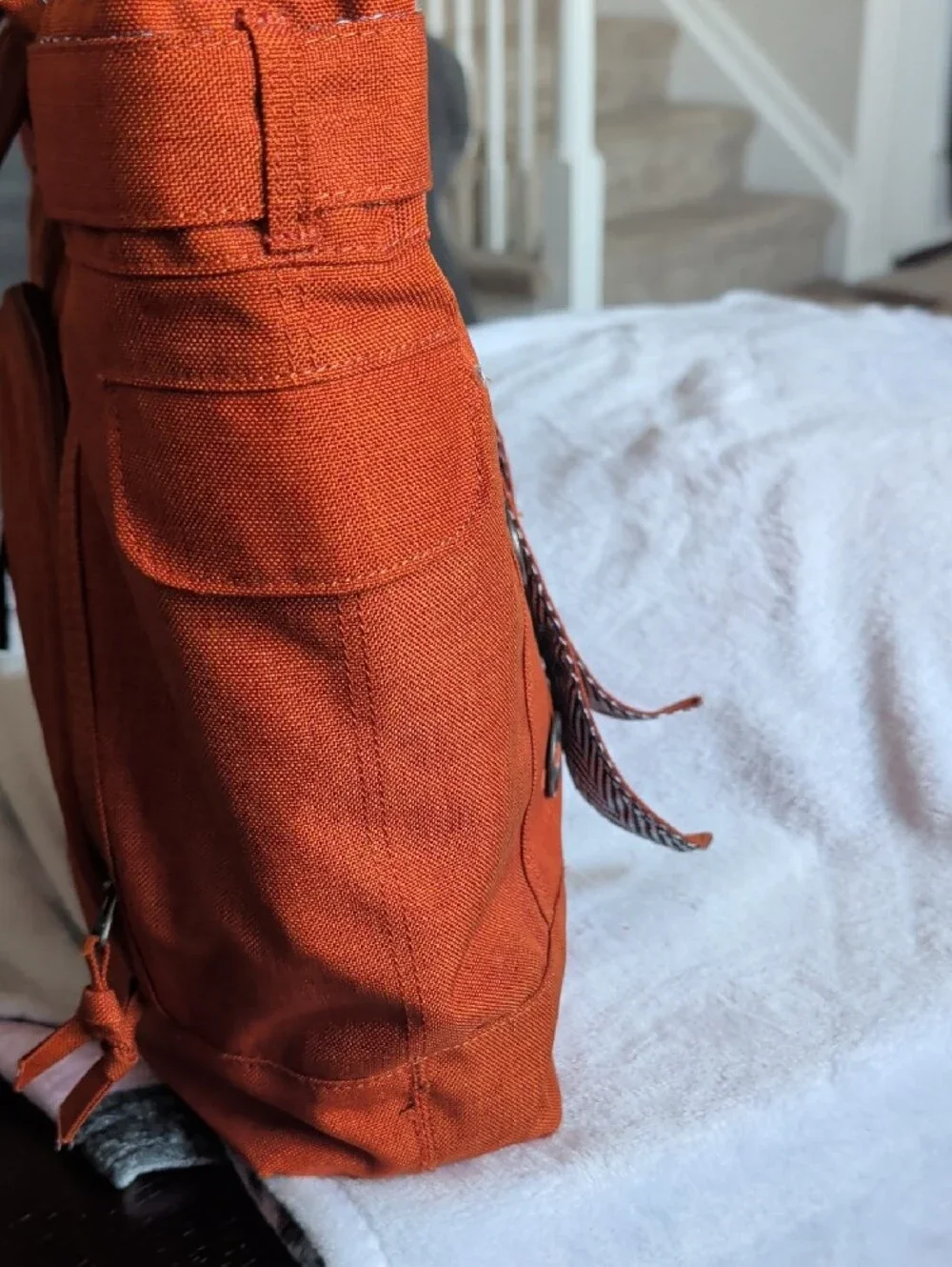 OGIO Rust Orange Canvas Tote with Button Accents