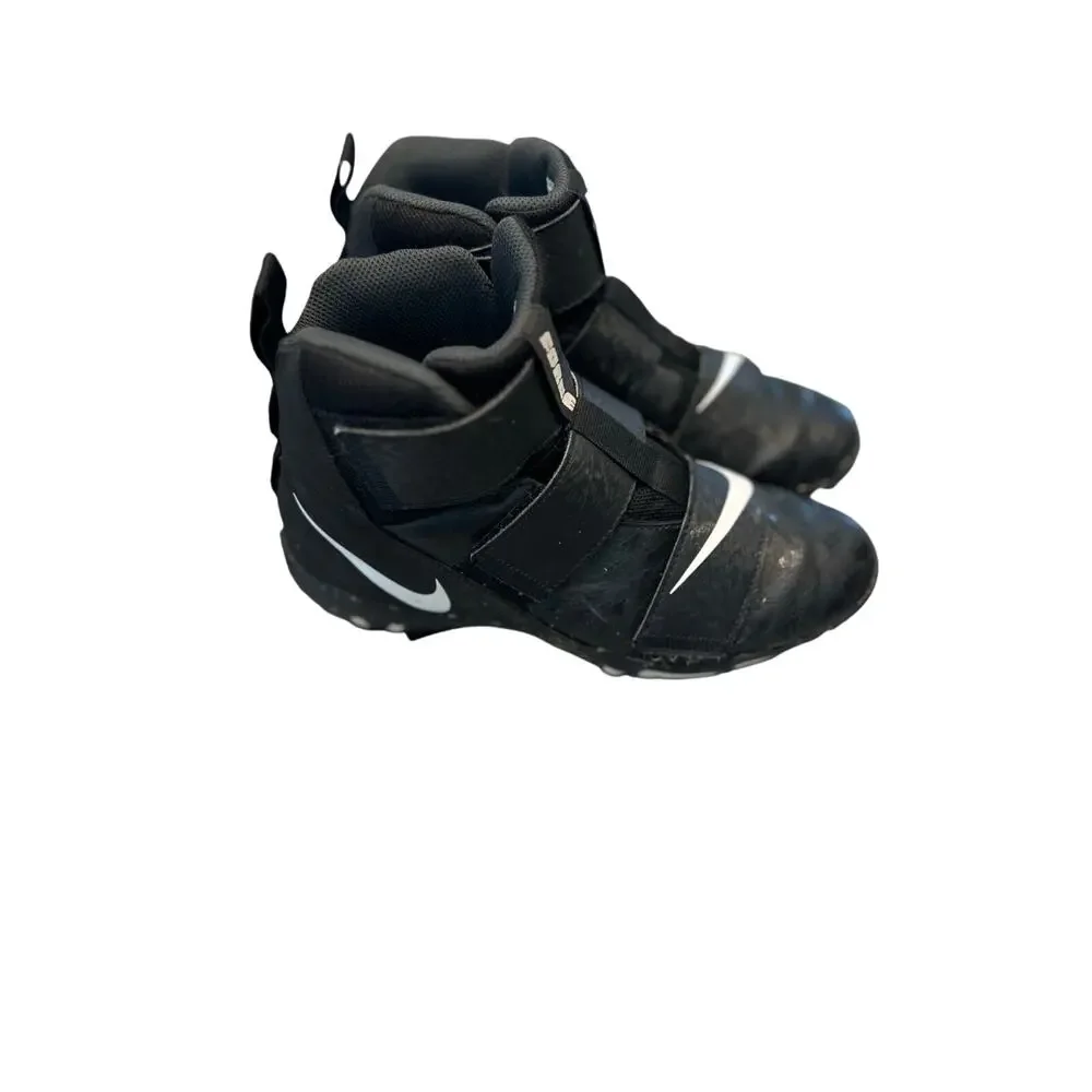 Nike Kids Black and White Strap Cleats Sneakers