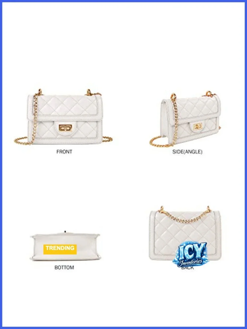 Small Quilted Crossbody Bag Faux Leather Chain Strap Phone Wallet Purse