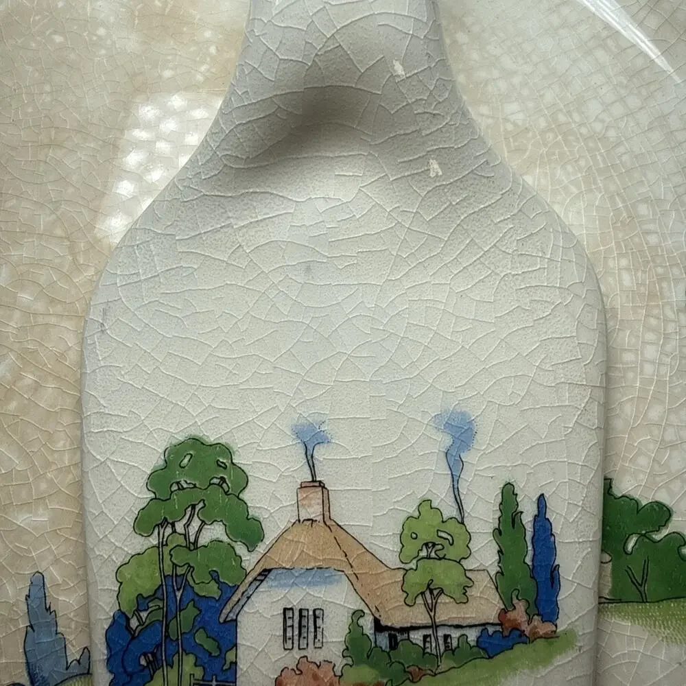 Harker Hotoven Chinawear Pottery Thatched Cottage Platter Cake Plate and Server