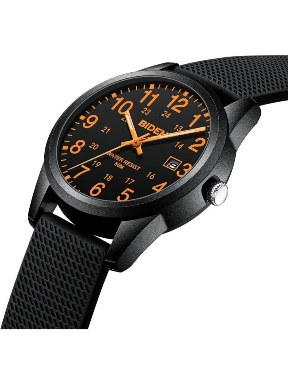 Men's Black Orange Analog Unisex Medical Professionals Waterproof Nurse Watch
