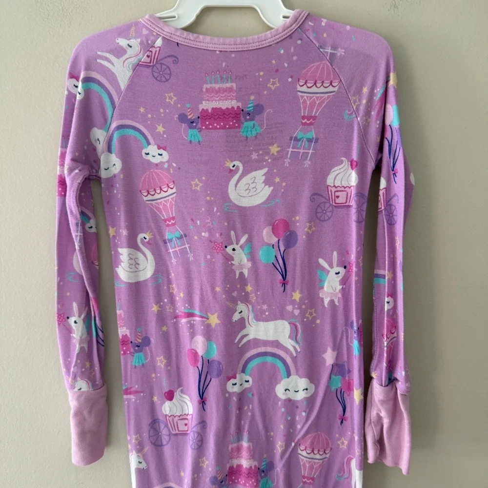 Little Sleepies 2T Purple Unicorn Swan Rainbow Lunaluxe Bamboo Zippy Sleeper