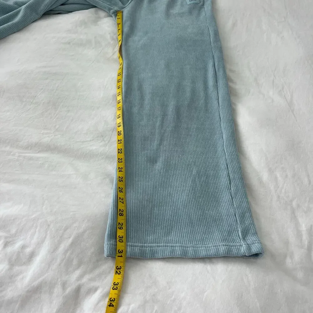 ALO Yoga Chalet Chenille High Waisted Relaxed Wide Leg Pants in Chalk Blue
