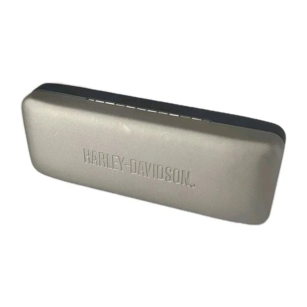 Harley Davidson Sunglasses Snap Case Gray/Black Hard Side Clamshell & Logo Cloth