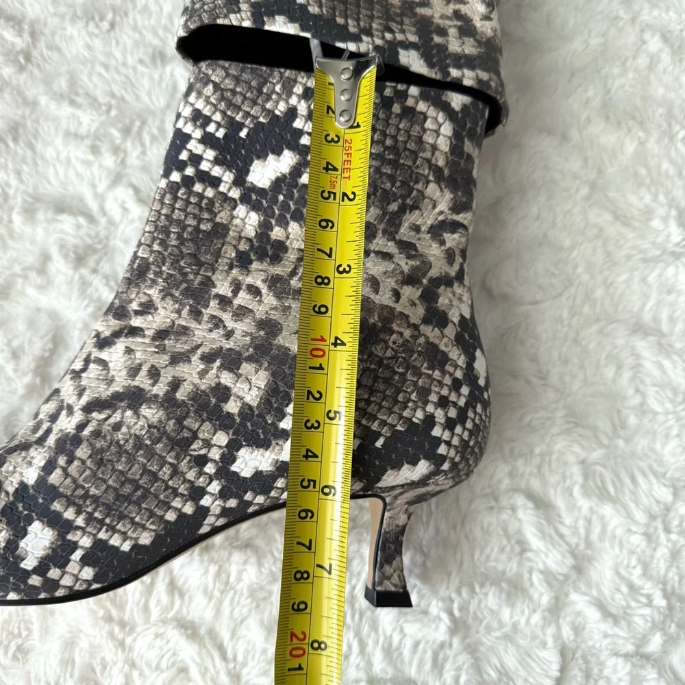 NEW Gianni Bini Snake Print Kitten Heel Leather Booties