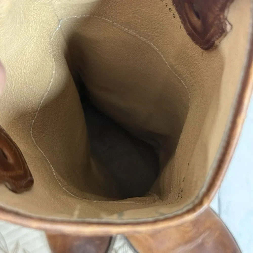 Frye Melissa Button Riding Boots Womens 7 Brown Leather Tall Equestrian USA