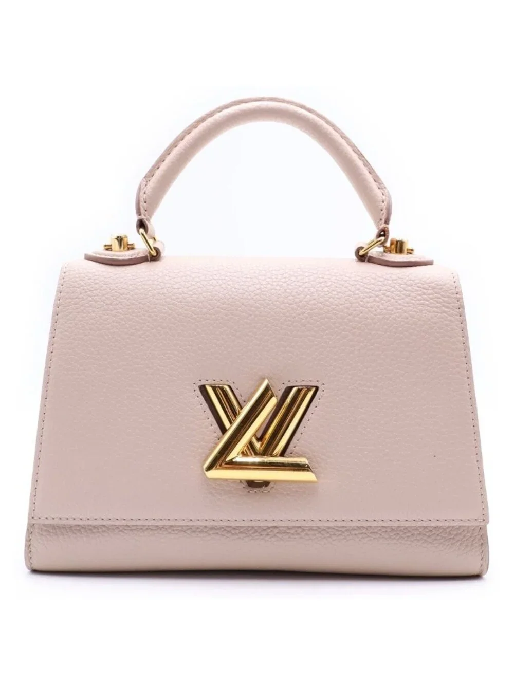Louis Vuitton Twist One Handle PM Taurillon Leather 2-Way Shoulder Bag Beige