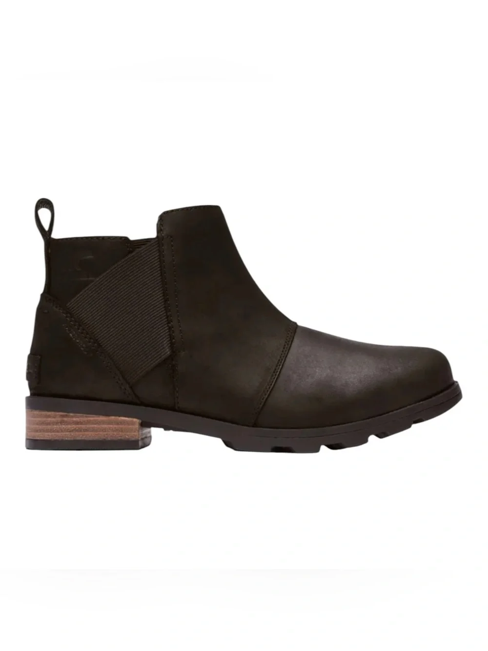SOREL Emelie Chelsea Waterproof Boots Sz 9.5 Black Leather