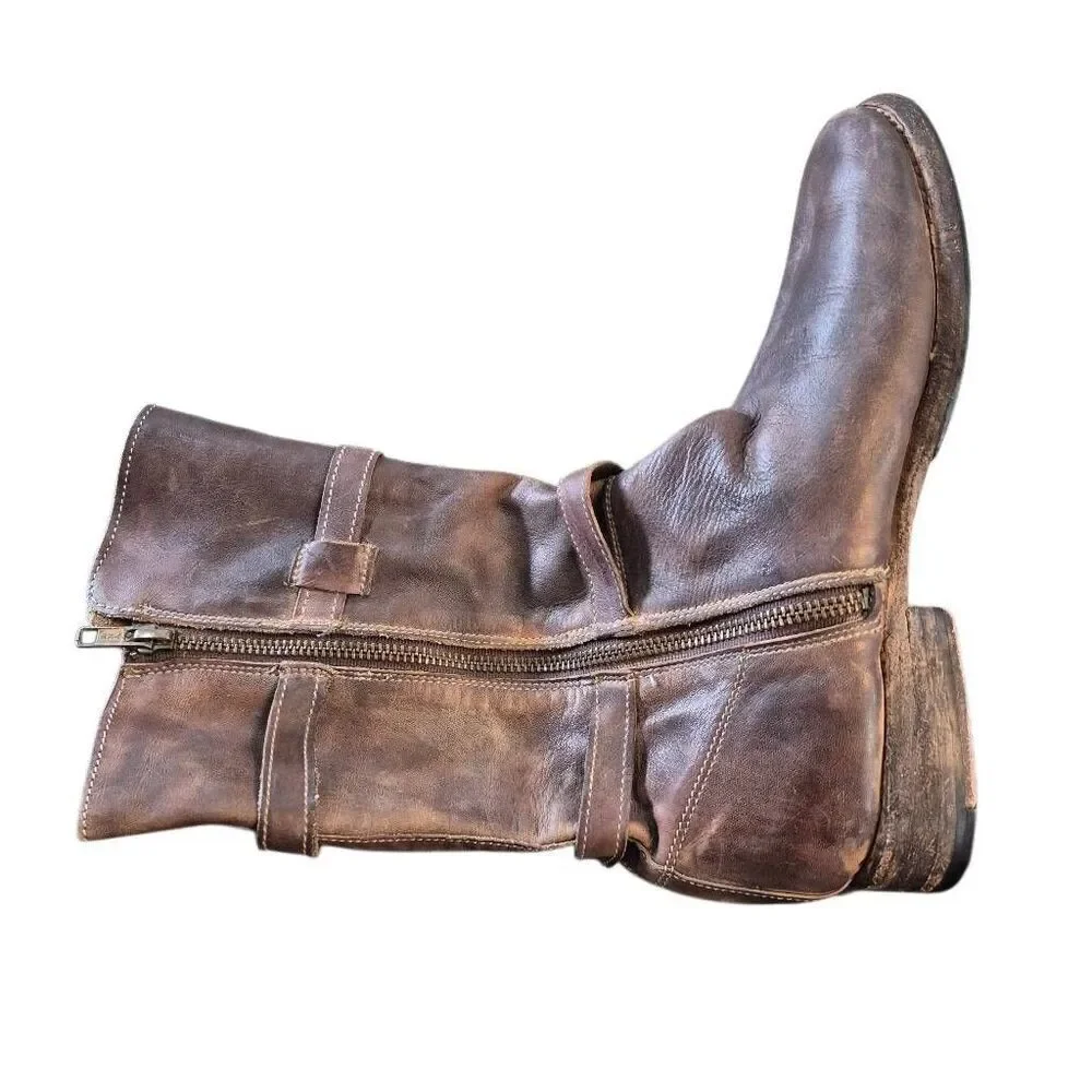 Bed Stu Bed-Stu Cobbler Series Women's Turn Leather Mid-Calf Boots Side Zip USED