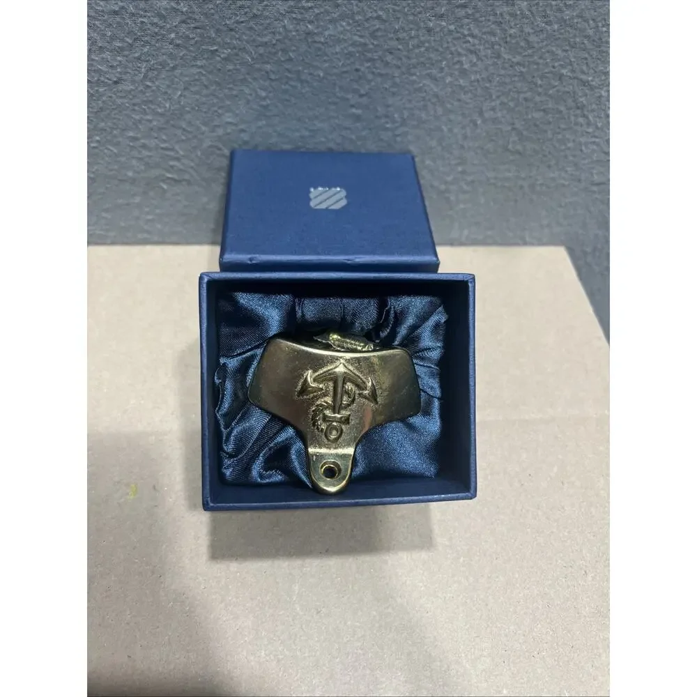 Vintage West Marine Nautical Cast Brass Bulkhead Bottle Opener New