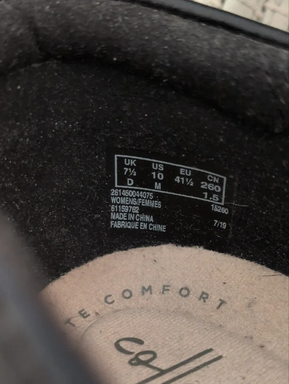 Clarks insole elastic
