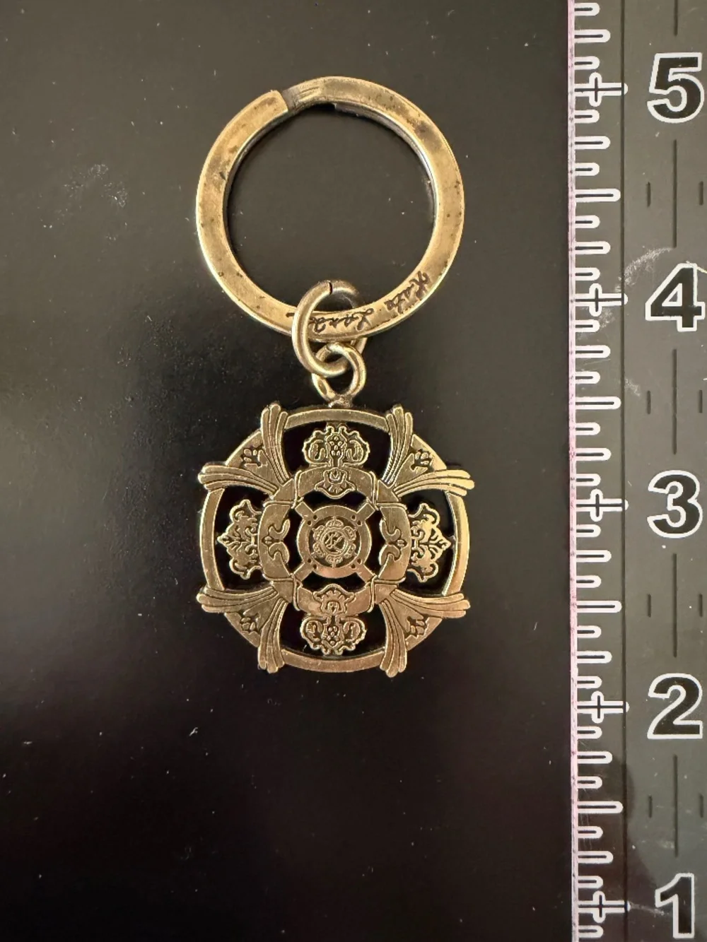 Vintage Kate Lindsay Gold Art Key Chain Rare Excellent Condition