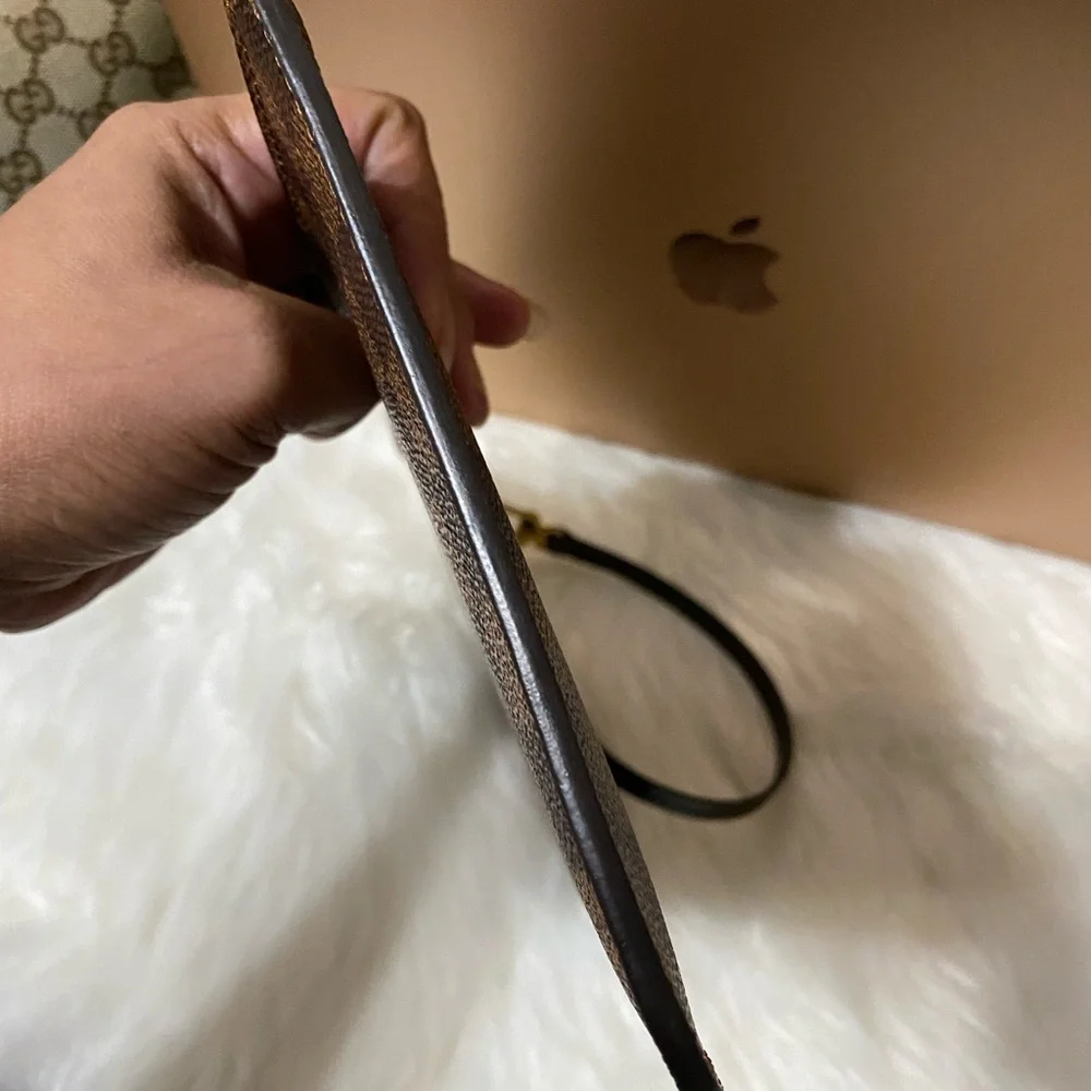 Louis Vuitton Brown Damier Ebene Wristlet Clutch