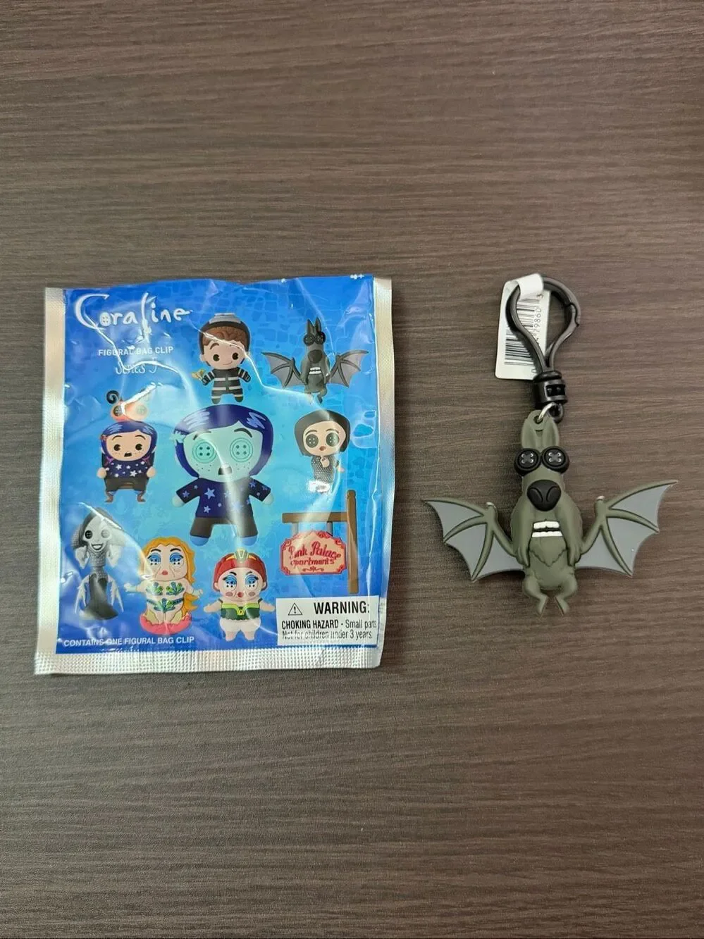 Coraline Series 5 Figural Bag Clip Keychain - Bat Scotty Dog