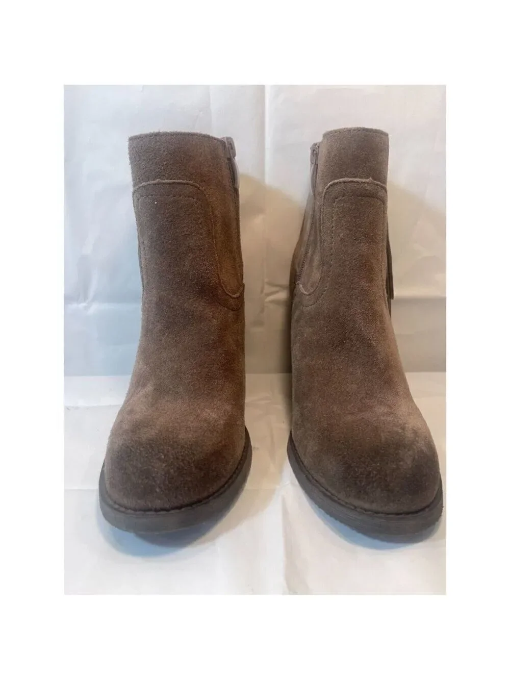 Sbicca Marimba Fringe ankle BOOT WESTERN  Taupe Size 7.5M