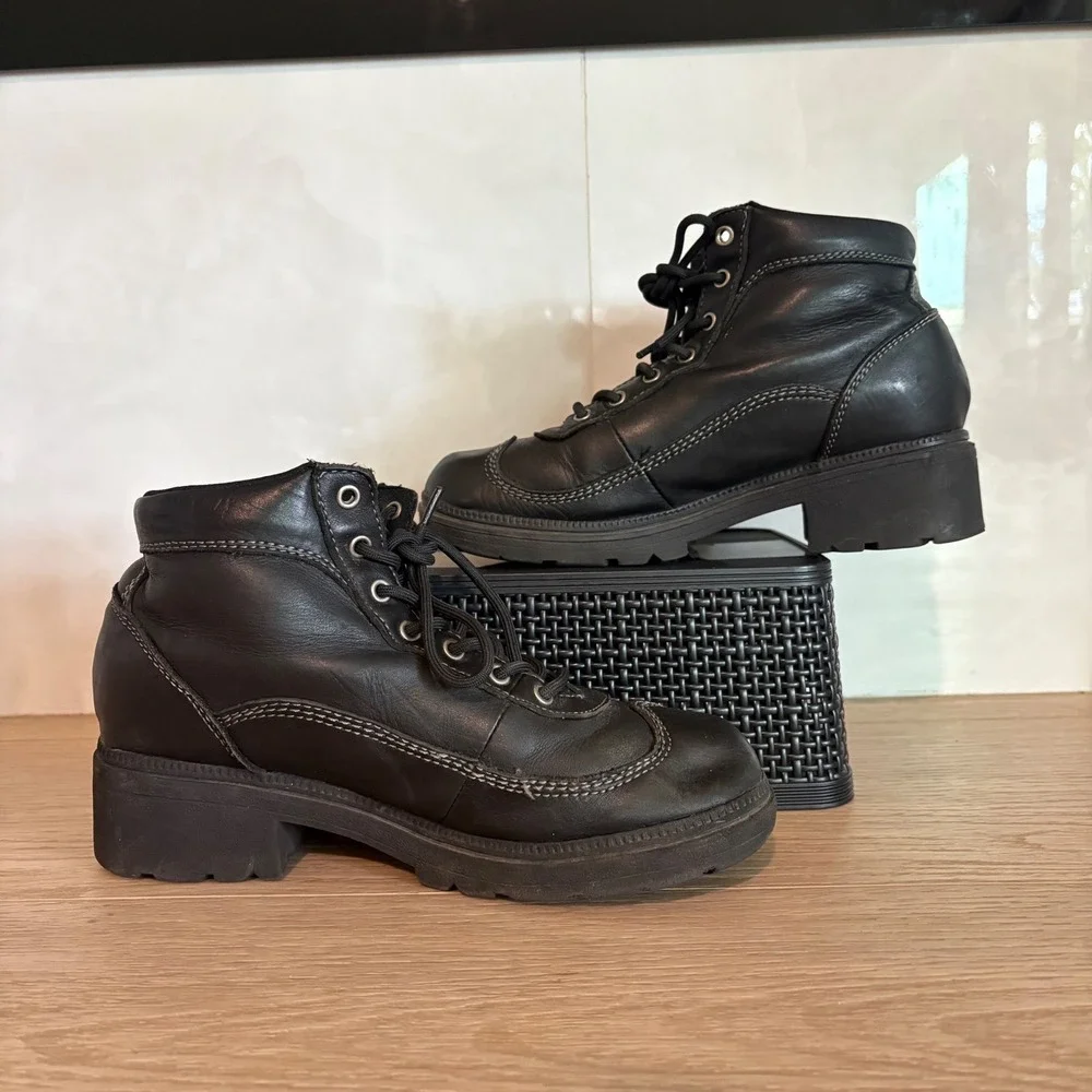 Harley-Davidson Motorcycle Boots Black Boots Leather Size 8.5 Women's