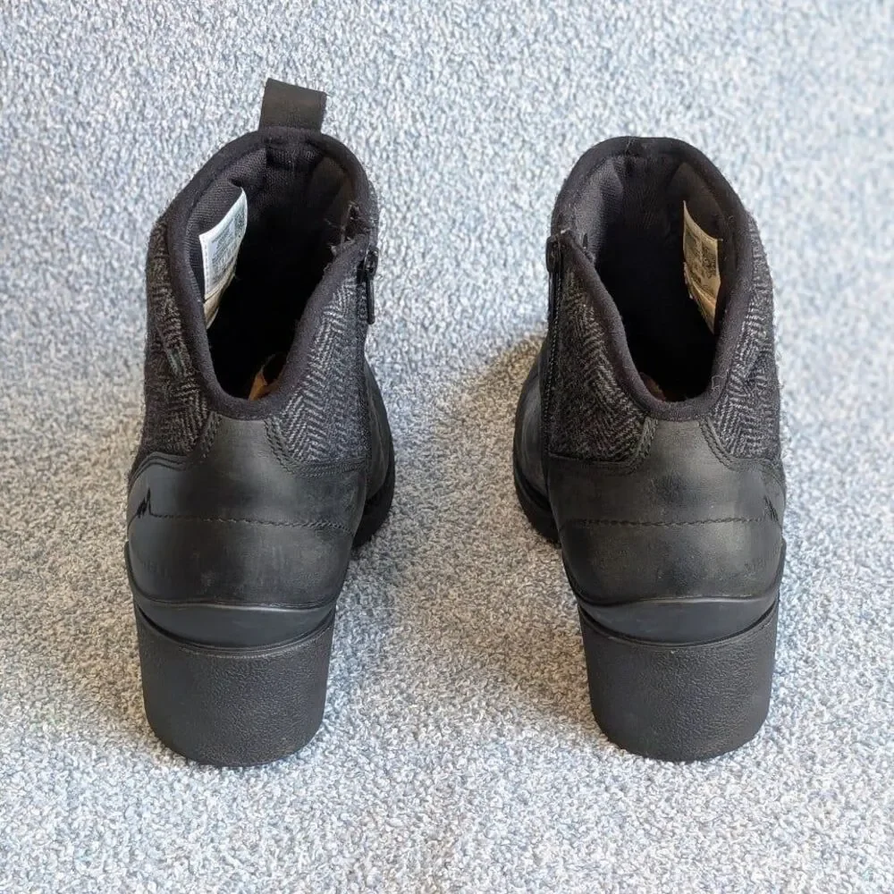 Merrell Women's Size 9.5 Chateau II Black Leather Wool Mid Pull Side Zip Boots