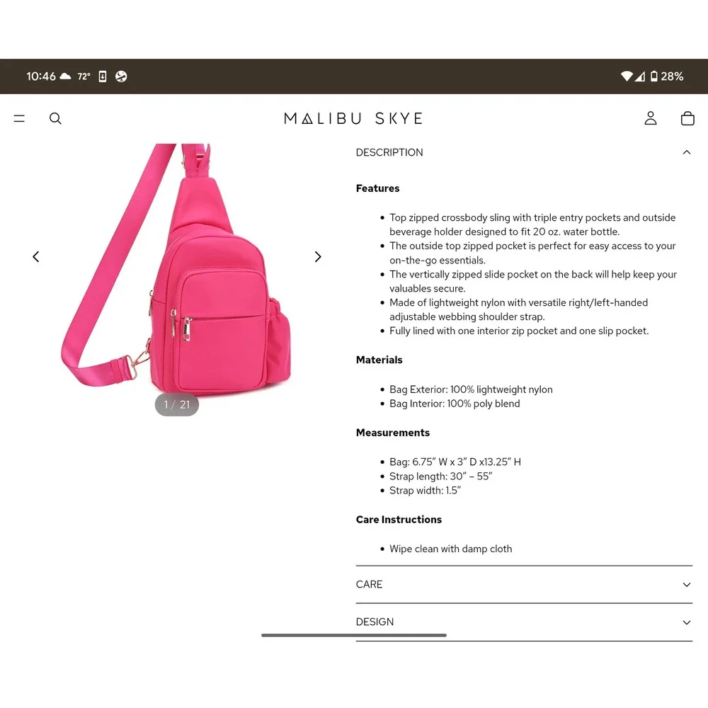 Malibu Skye lightweight nylon