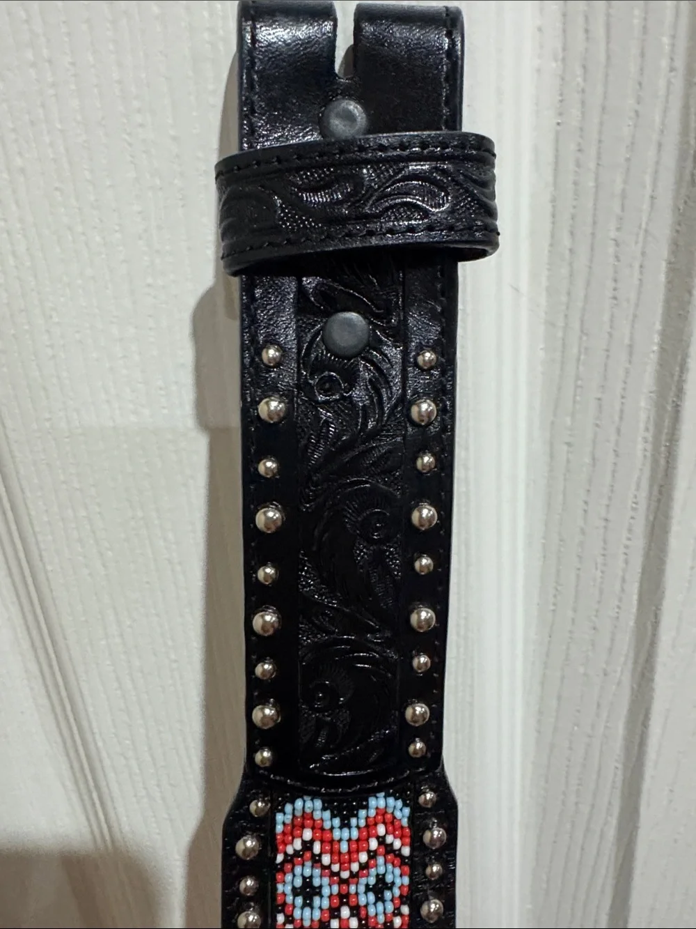 N/A black leather